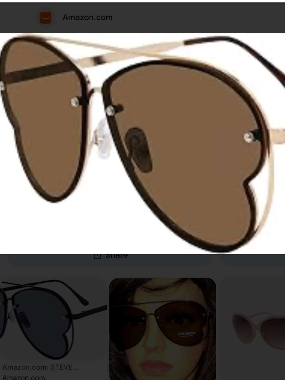 Steve Madden heart lens aviator sunglasses